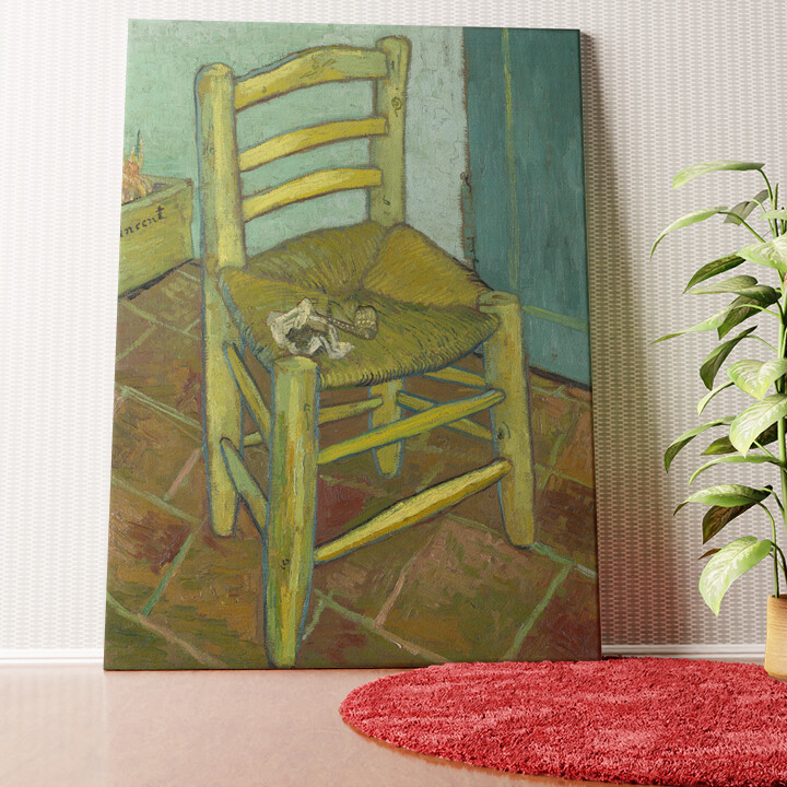 Vincents Stuhl mit Pfeife Wandbild personalisiert