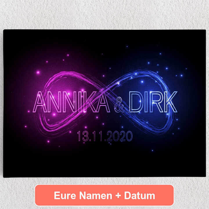 Personalisiertes Leinwandbild Unendlichkeit