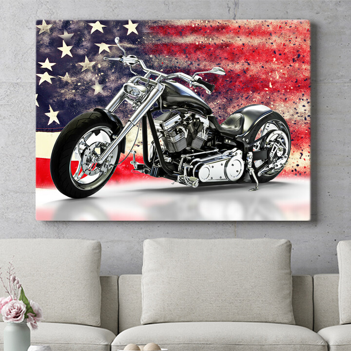 Personalisiertes Wandbild USA Chopper
