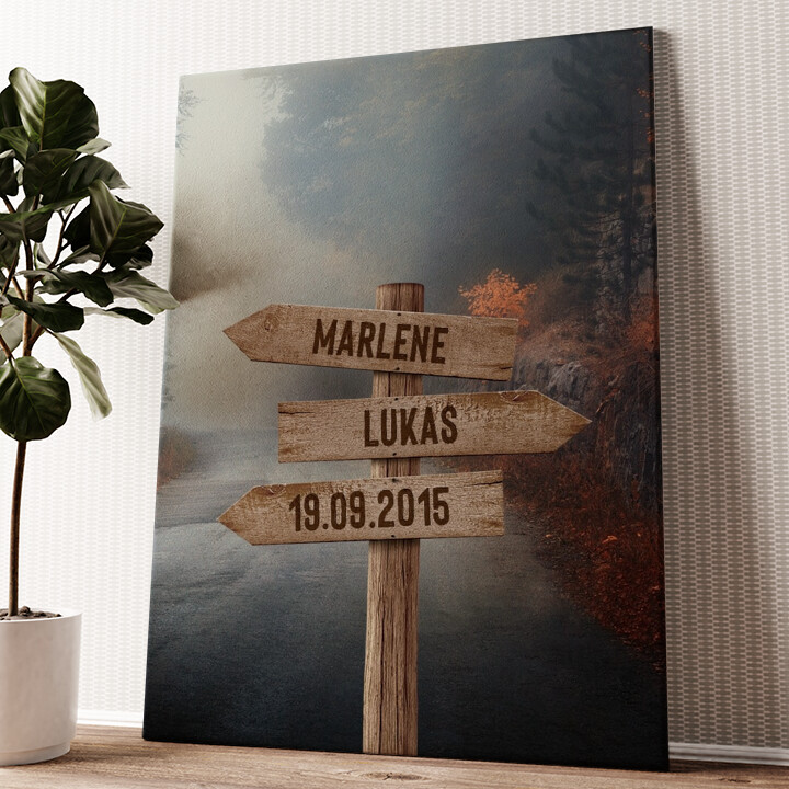 Leinwandbild personalisiert Nebelwaldromantik