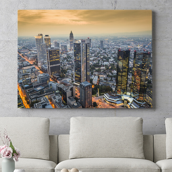 Personalisiertes Wandbild Skyline von Frankfurt