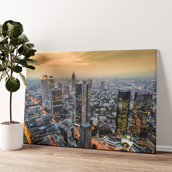 Leinwandbild personalisiert Skyline von Frankfurt