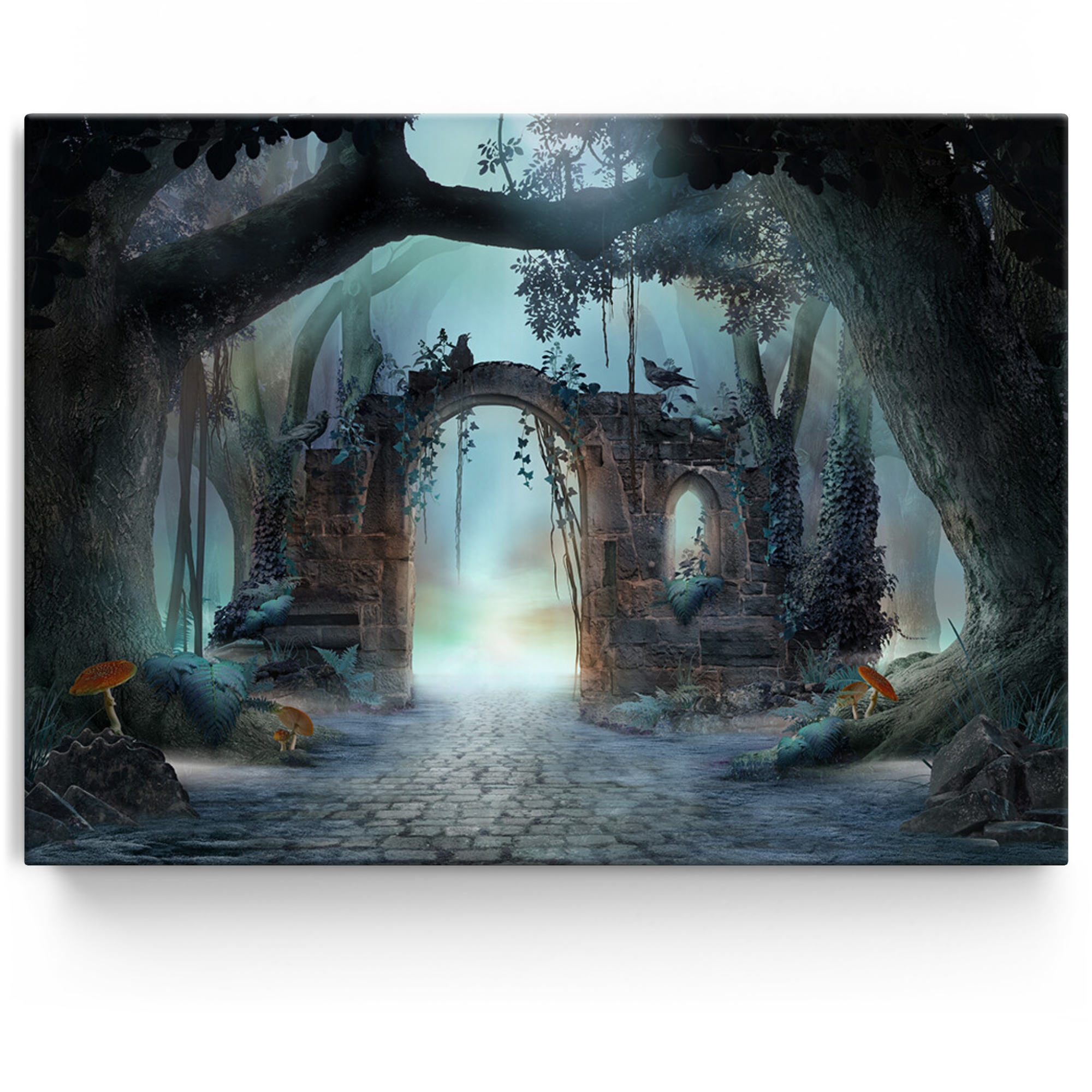 Personalisiertes Leinwandbild Fantasy Wald mit Torbogen