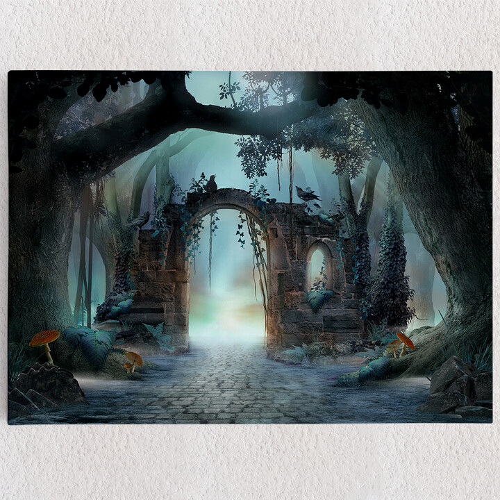 Personalisiertes Leinwandbild Fantasy Wald mit Torbogen