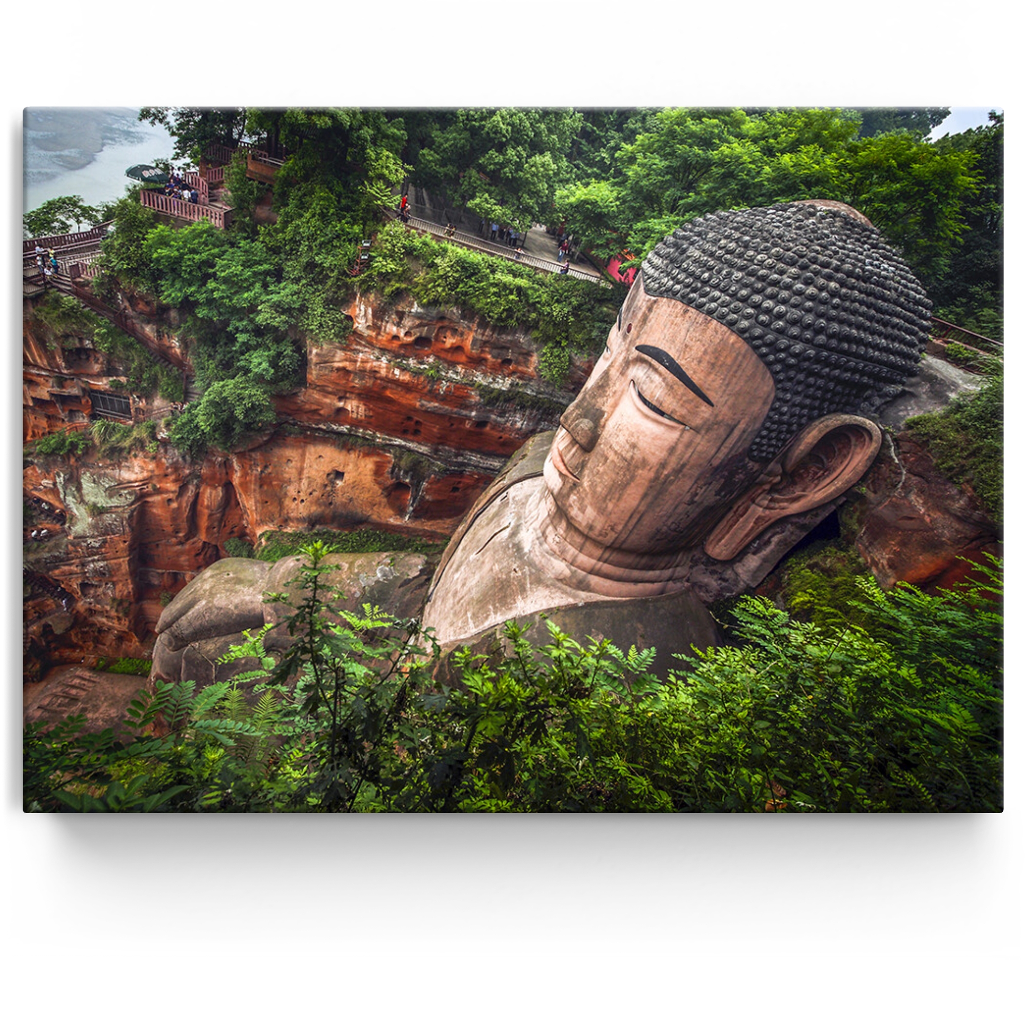 Personalisiertes Leinwandbild Buddha Statur Leshan China