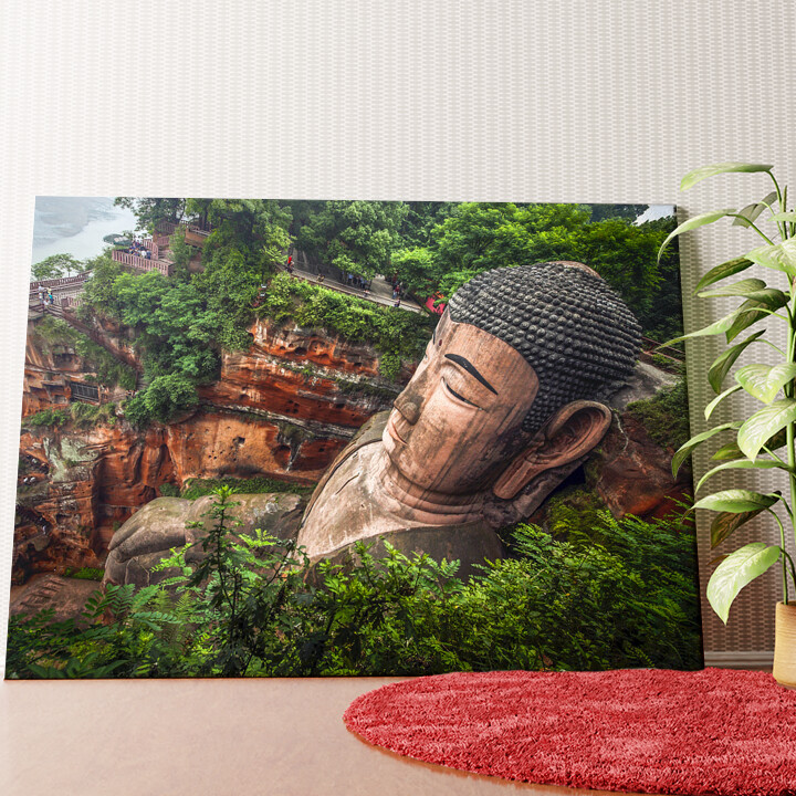 Buddha Statur Leshan China Wandbild personalisiert