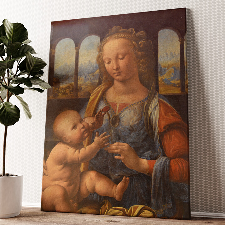 Leinwandbild personalisiert Madonna mit der Nelke