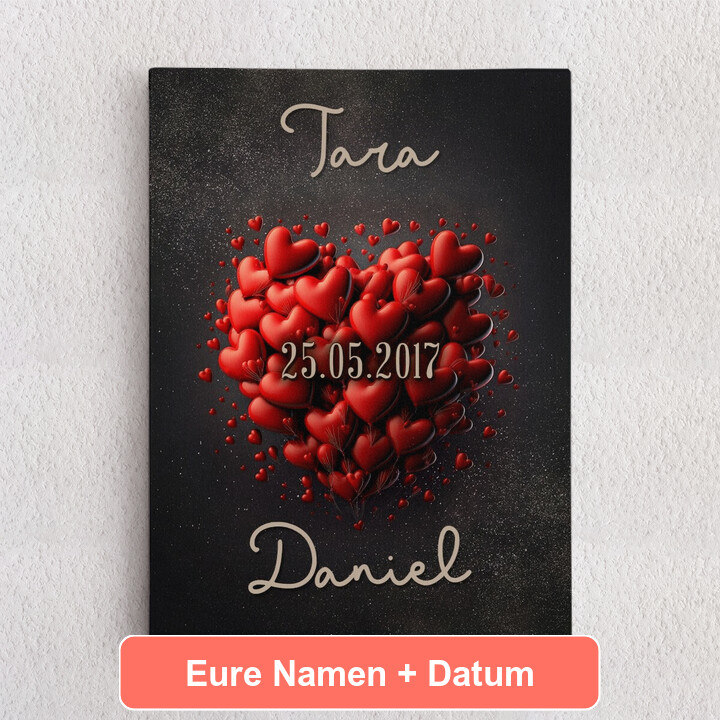Personalisiertes Leinwandbild Balloon Love
