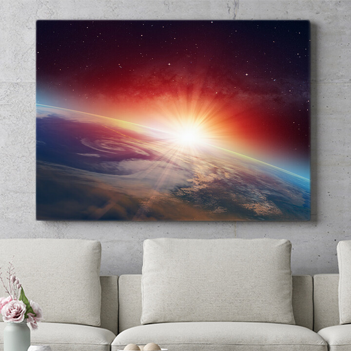 Personalisiertes Wandbild Sonnenaufgang im All