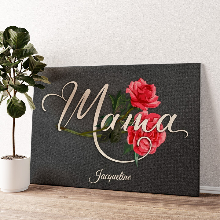Leinwandbild personalisiert Rosen für Mama