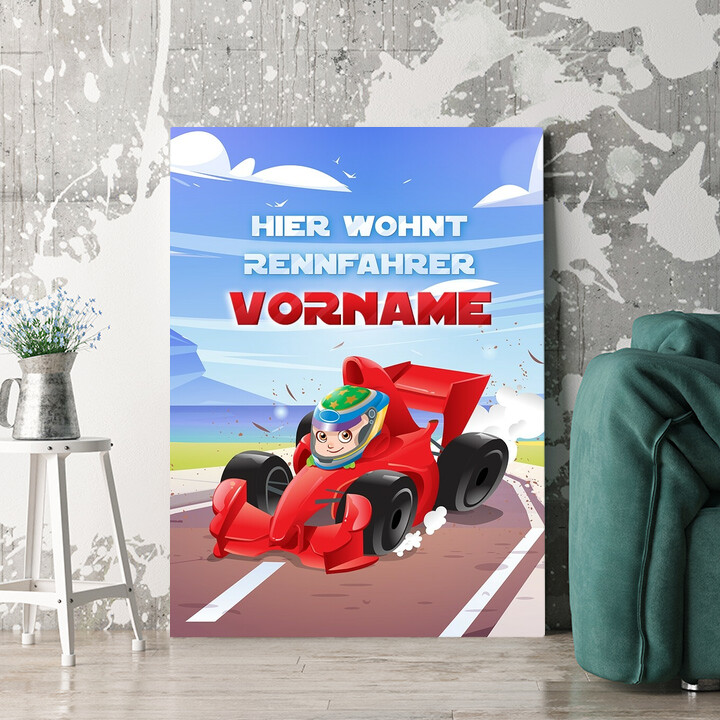 Personalisiertes Wandbild Formel 1 Rennfahrer