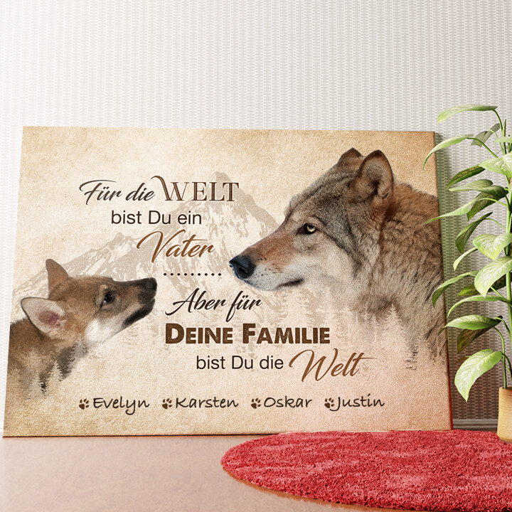 Wolfsvater Wandbild personalisiert