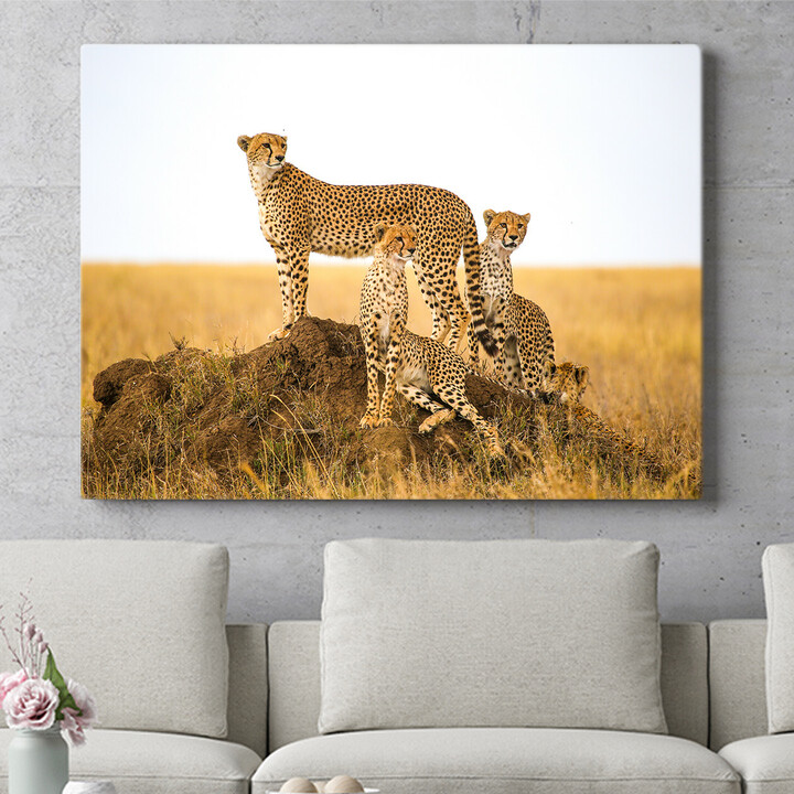 Personalisiertes Wandbild Geparden Serengeti