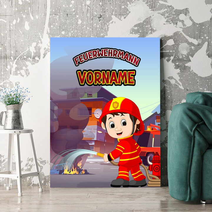 Personalisiertes Wandbild Feuerwehrmann