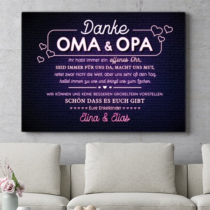 Personalisiertes Wandbild Oma & Opa sind immer da