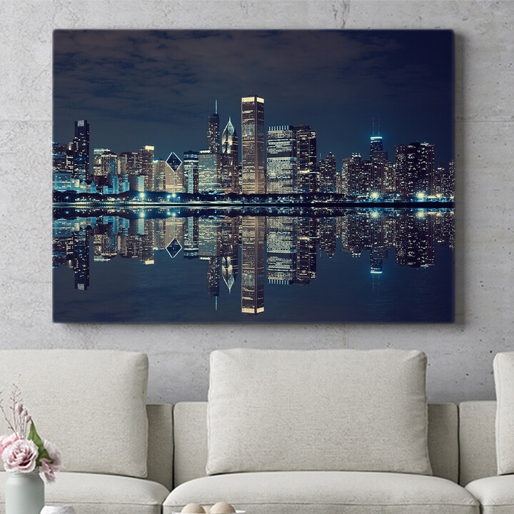 Personalisiertes Wandbild Chicago Skyline