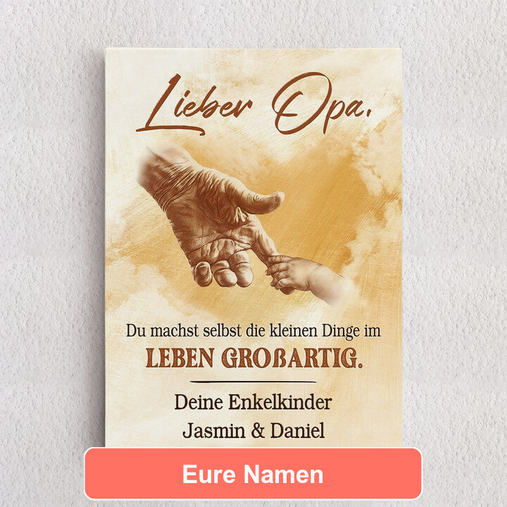 Personalisiertes Leinwandbild Die kleinen Dinge des Lebens