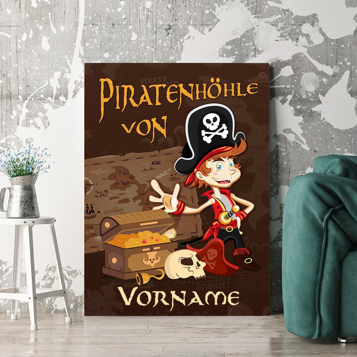 Personalisiertes Wandbild Piratenschatz