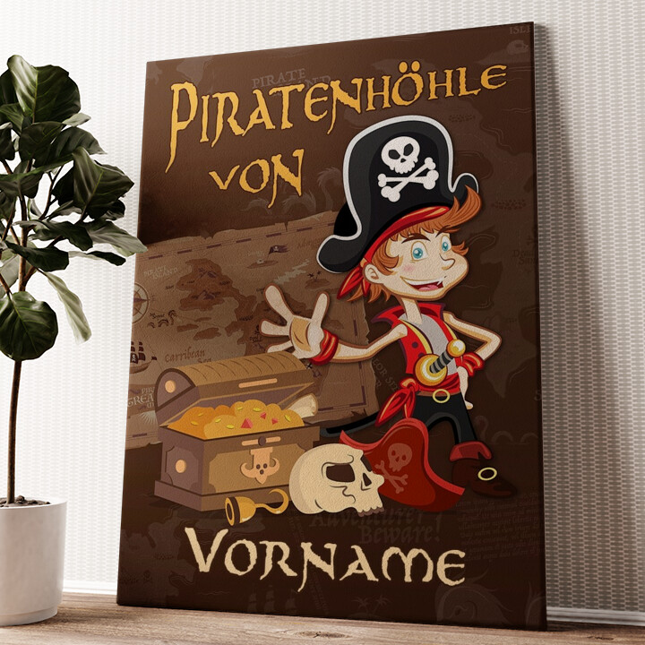 Leinwandbild personalisiert Piratenschatz
