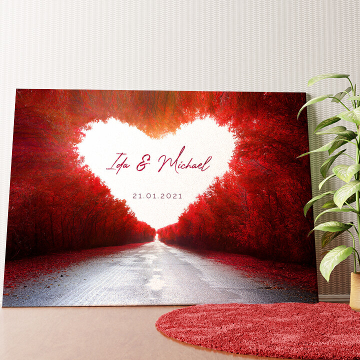 Love Road Wandbild personalisiert