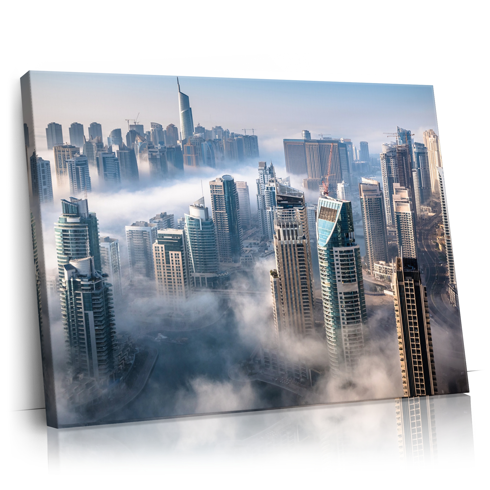 Personalisierbares Geschenk Dubai Skyline Nebel