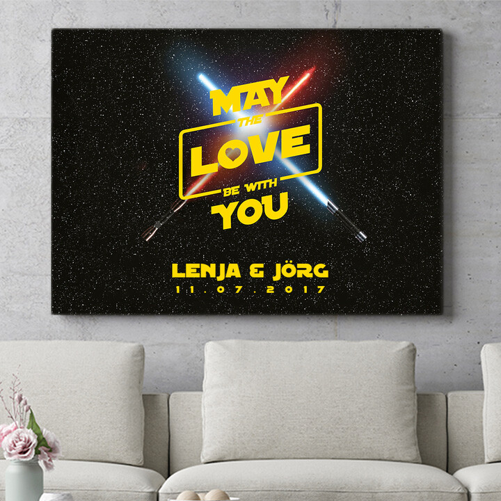 Personalisiertes Wandbild May The Love Be With You