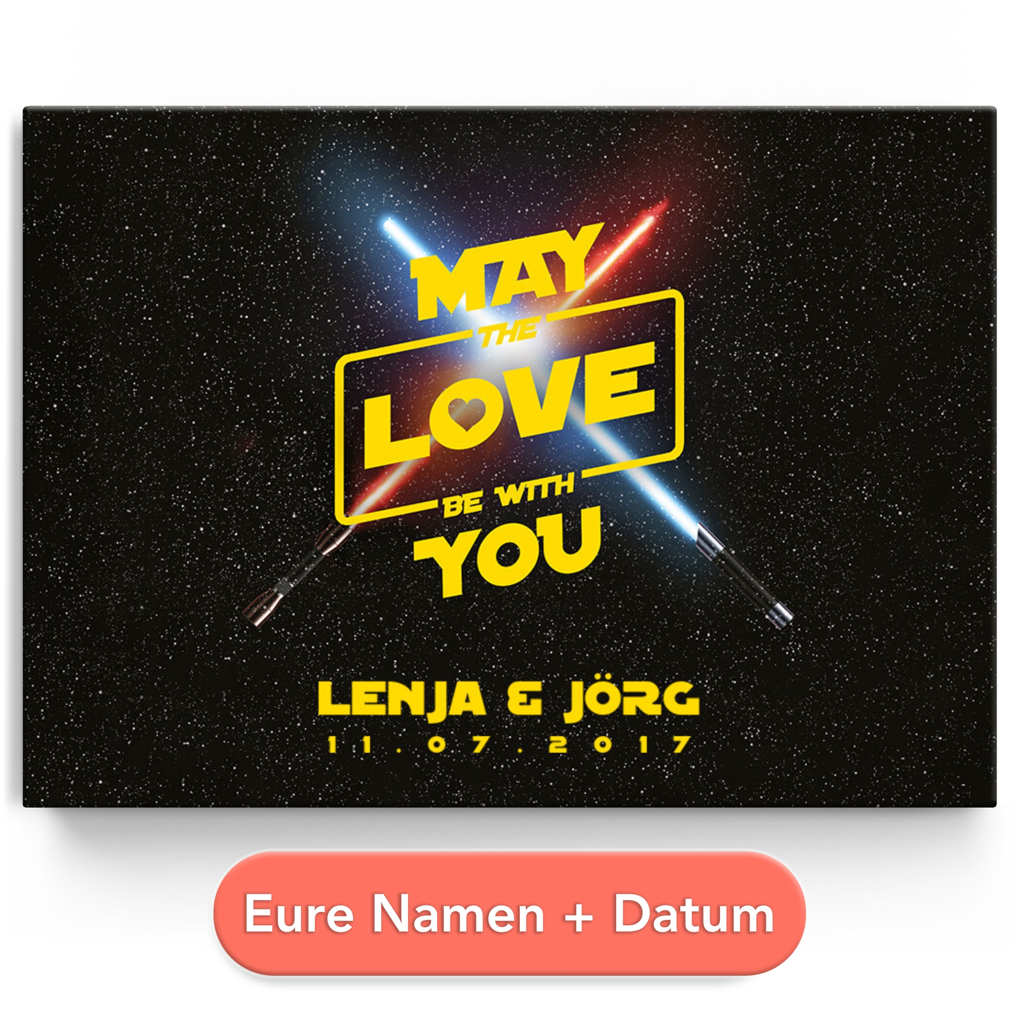 Personalisiertes Leinwandbild May The Love Be With You
