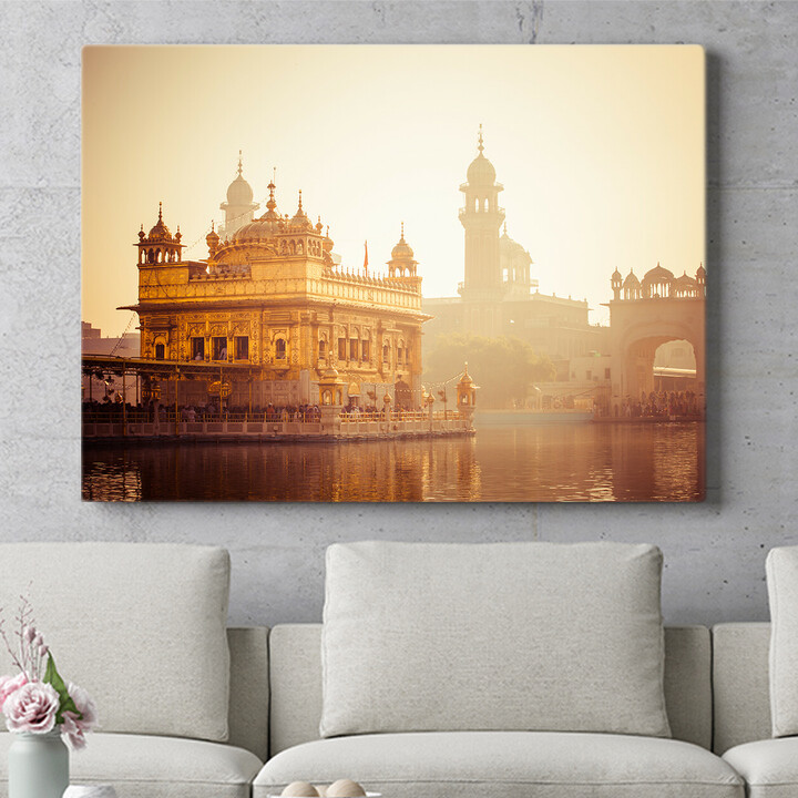 Personalisiertes Wandbild Sikh Gurdwara Goldener Tempel Punjab Indien