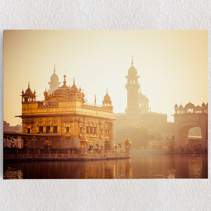 Personalisiertes Leinwandbild Sikh Gurdwara Goldener Tempel Punjab Indien
