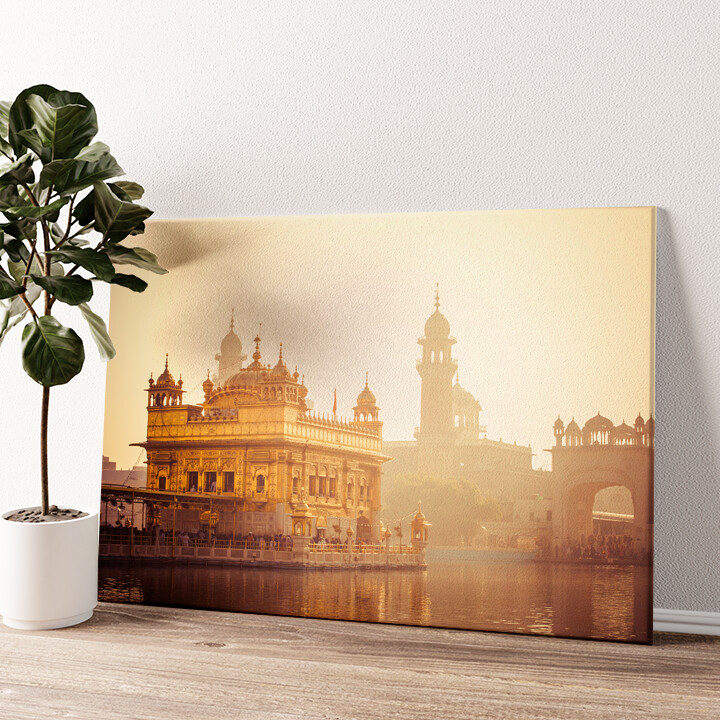 Leinwandbild personalisiert Sikh Gurdwara Goldener Tempel Punjab Indien