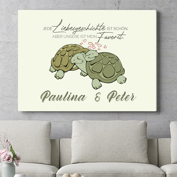 Personalisiertes Wandbild Turtle Love