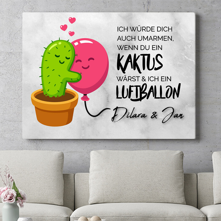 Personalisiertes Wandbild Cactus Balloons