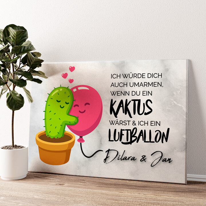 Leinwandbild personalisiert Cactus Balloons
