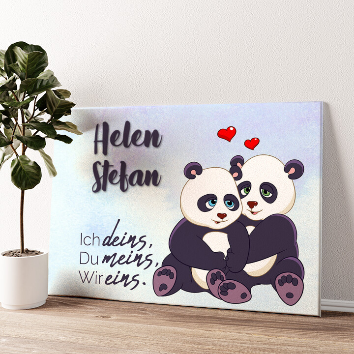Leinwandbild personalisiert Pandas