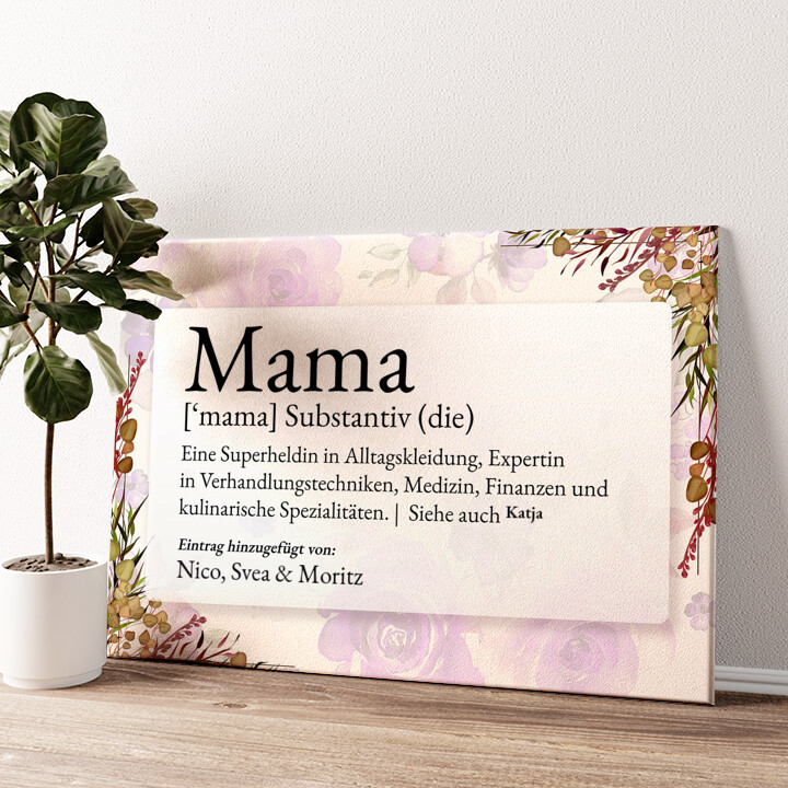 Leinwandbild personalisiert Mama Definition