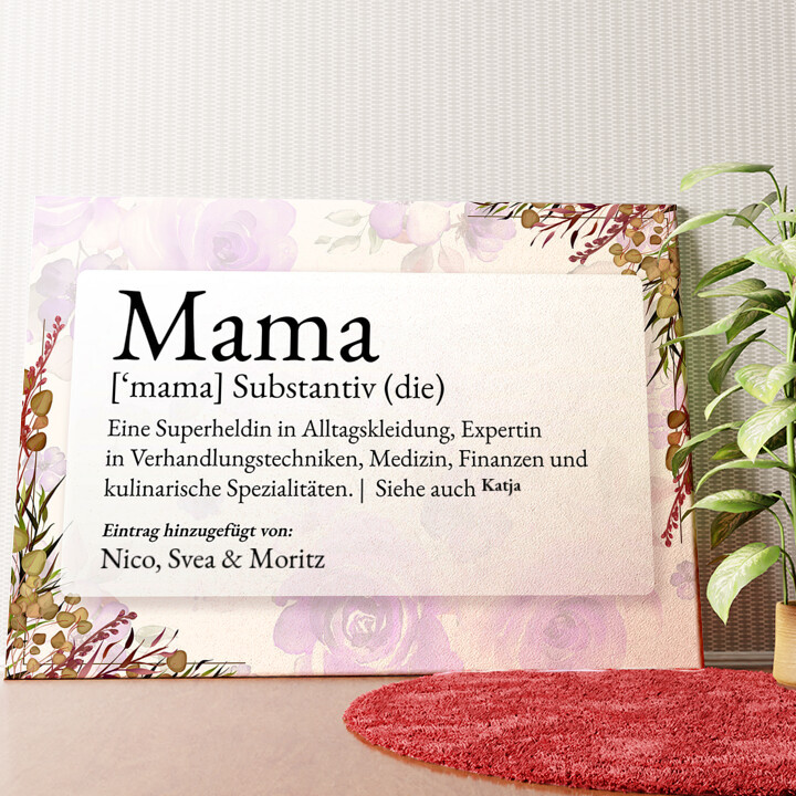 Mama Definition Wandbild personalisiert