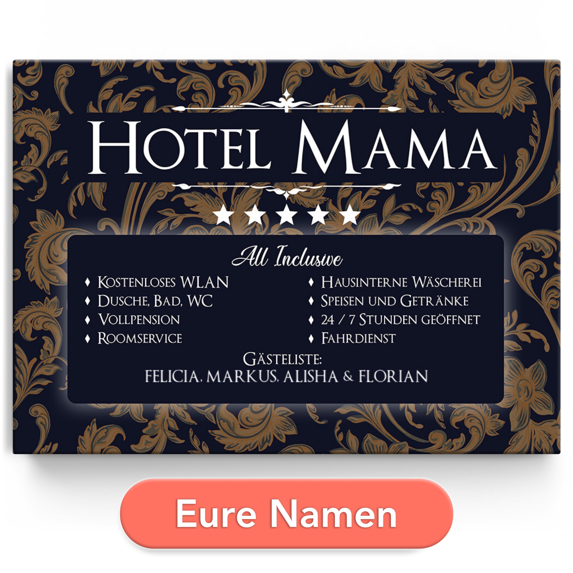 Personalisiertes Leinwandbild Hotel Mama