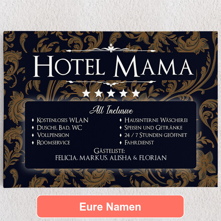 Personalisiertes Leinwandbild Hotel Mama