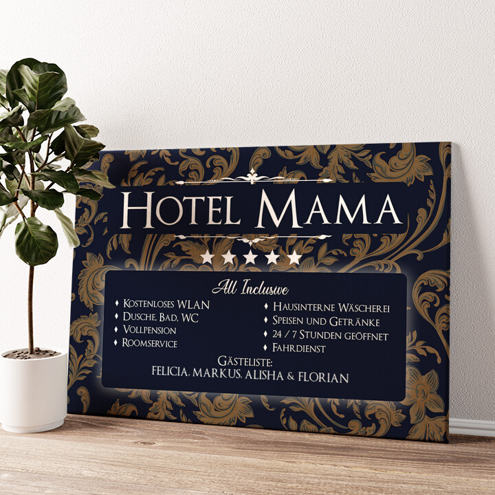 Leinwandbild personalisiert Hotel Mama