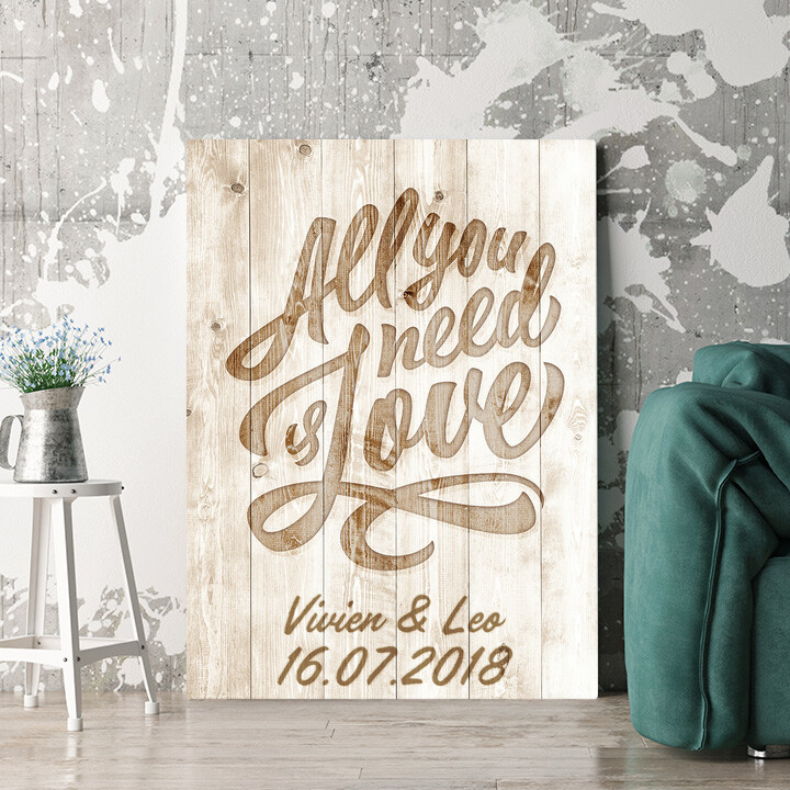 Personalisiertes Wandbild All You Need Is Love