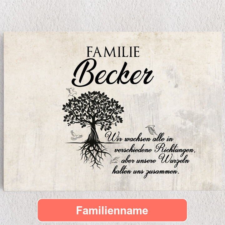 Personalisiertes Leinwandbild Family Tree