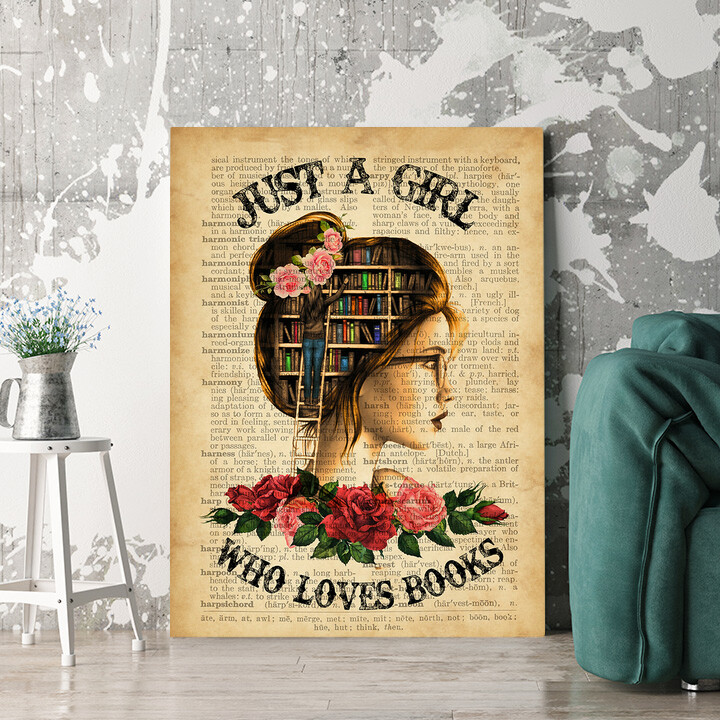 Personalisiertes Wandbild Girl Who Loves Books