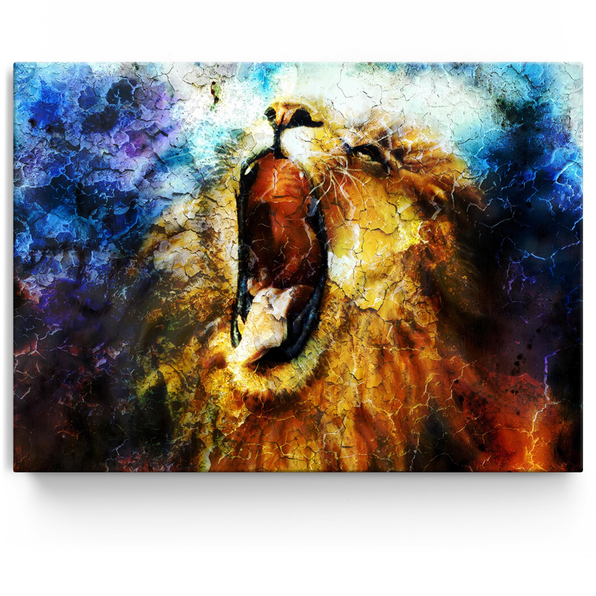 Personalisiertes Leinwandbild Löwe Abstrakt