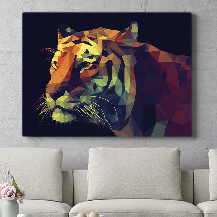 Personalisiertes Wandbild Tiger Polygon