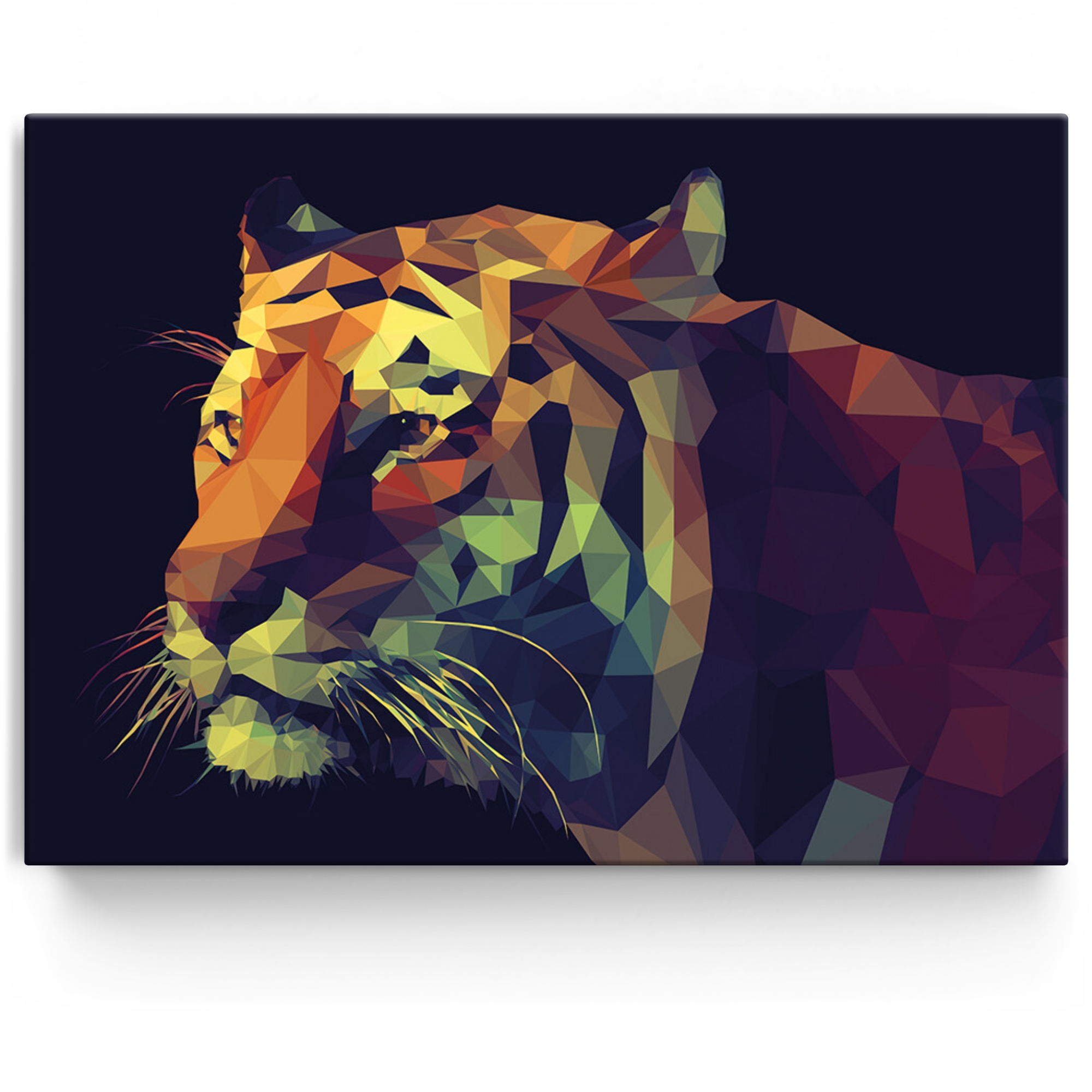 Personalisiertes Leinwandbild Tiger Polygon