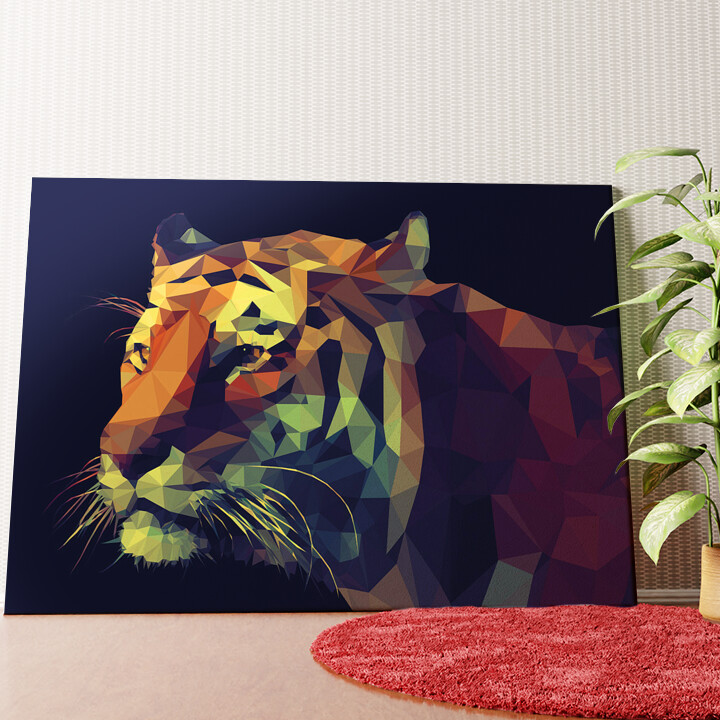 Tiger Polygon Wandbild personalisiert