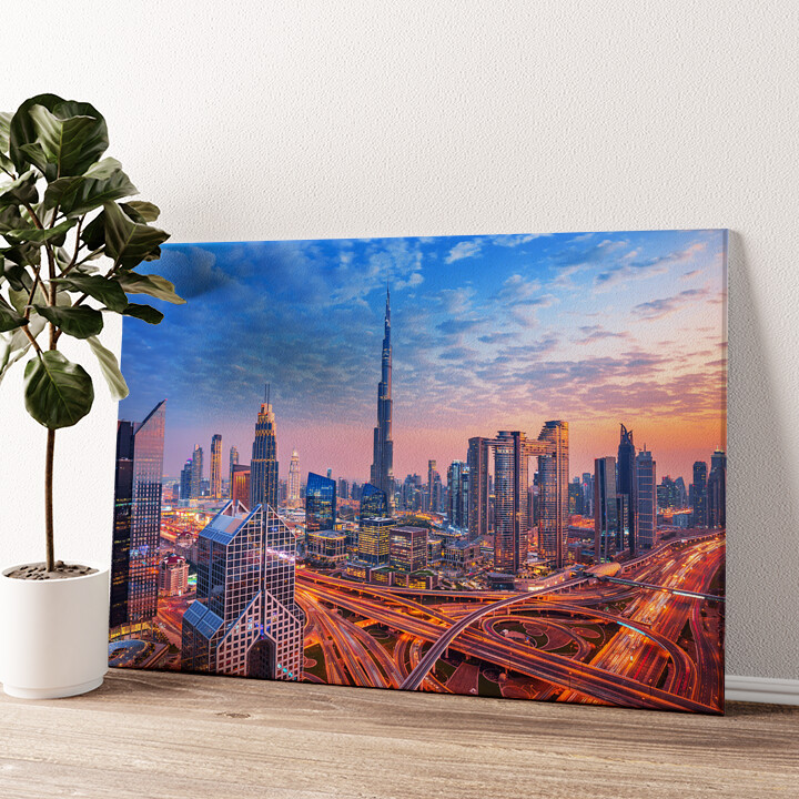 Leinwandbild personalisiert Dubai Skyline