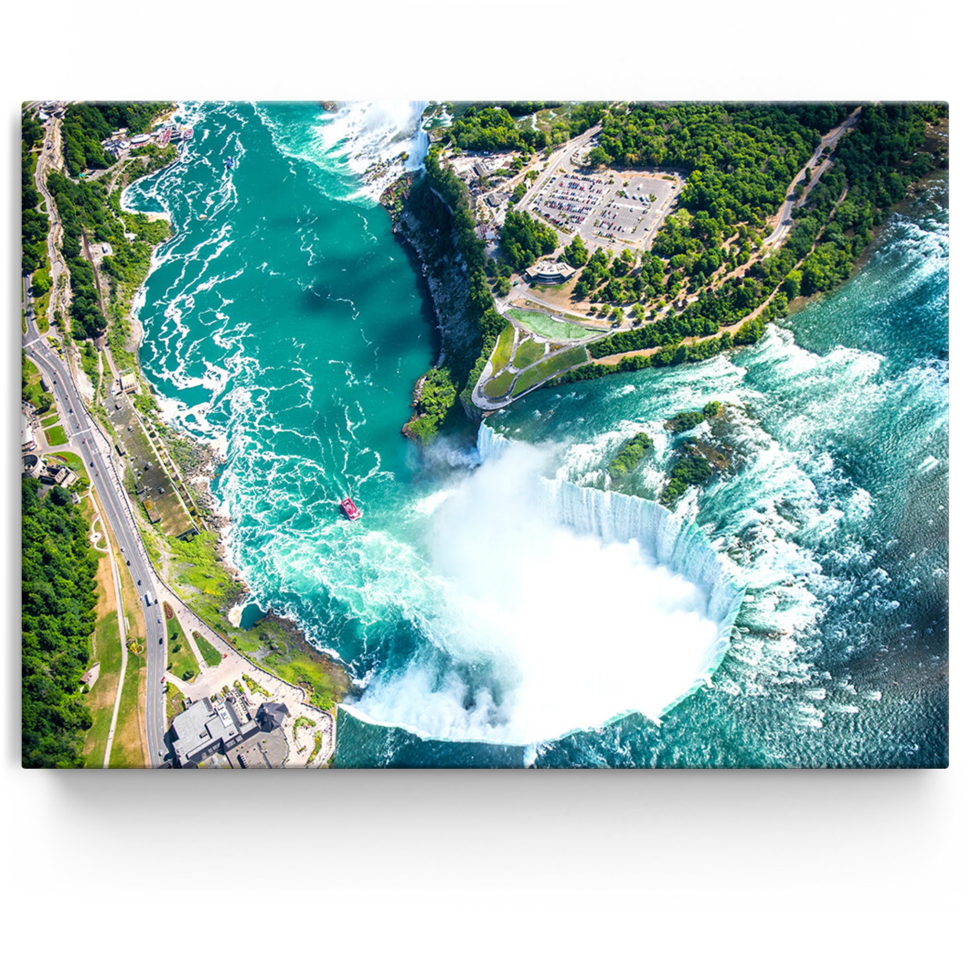 Personalisiertes Leinwandbild Niagara Wasserfälle Luftaufnahme