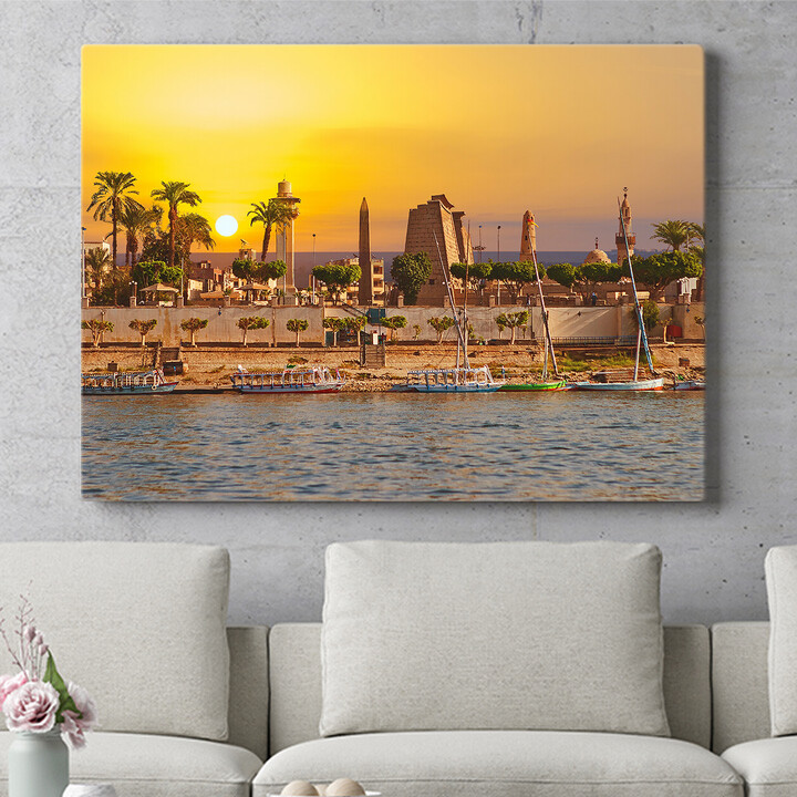 Personalisiertes Wandbild Nil bei Sonnenuntergang