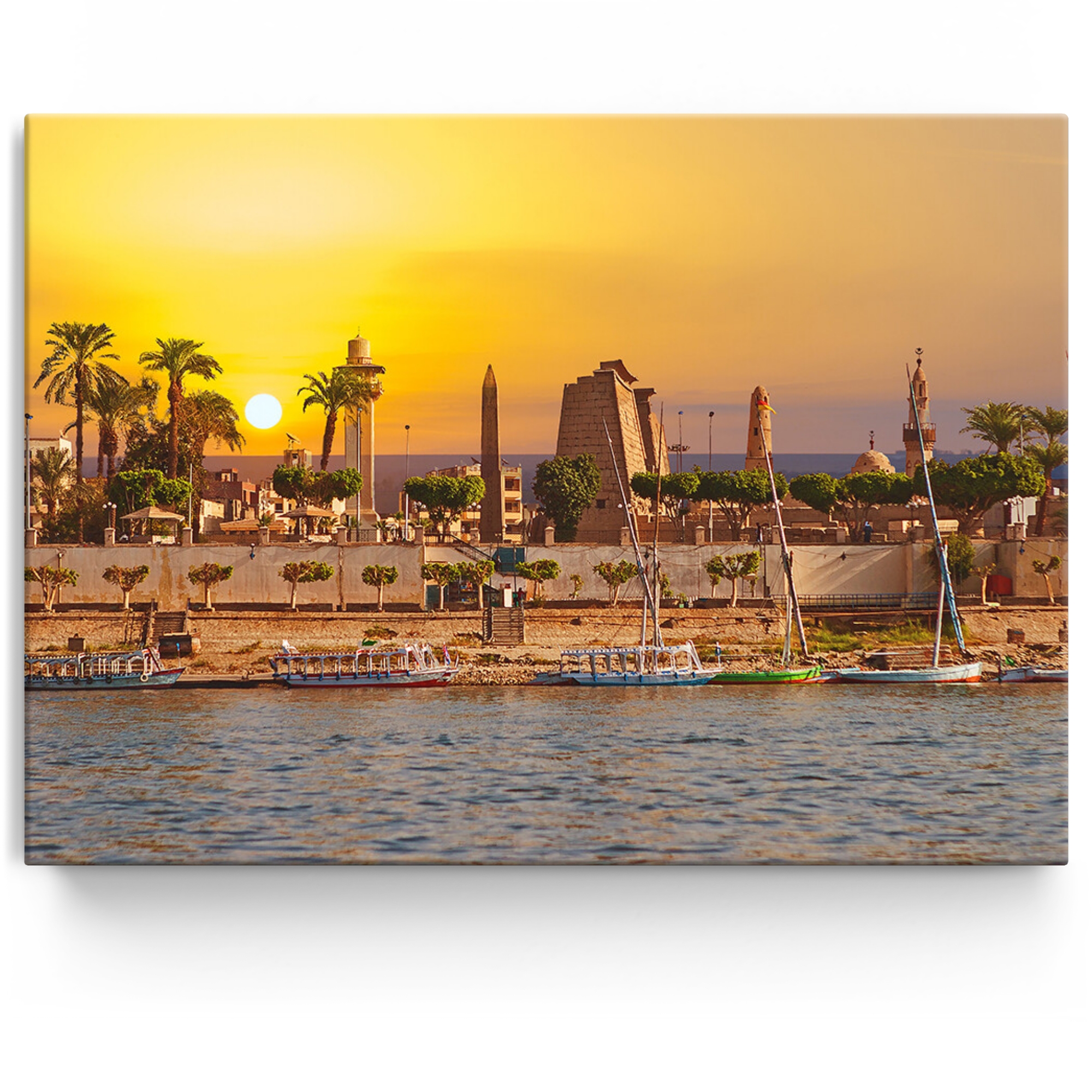 Personalisiertes Leinwandbild Nil bei Sonnenuntergang